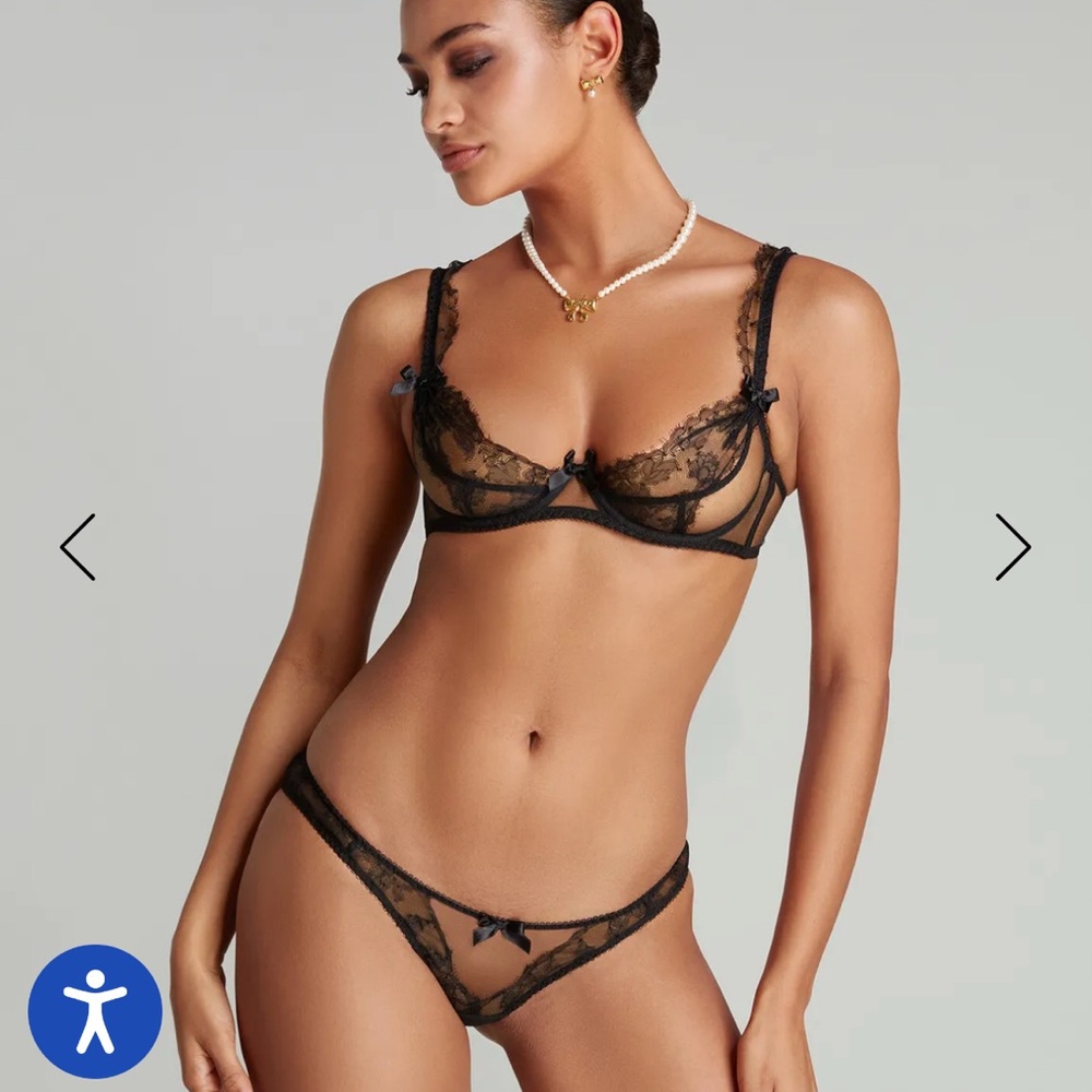 Agent Provocateur Willa Brief Underwear Black Size 4 Medium Large NWT